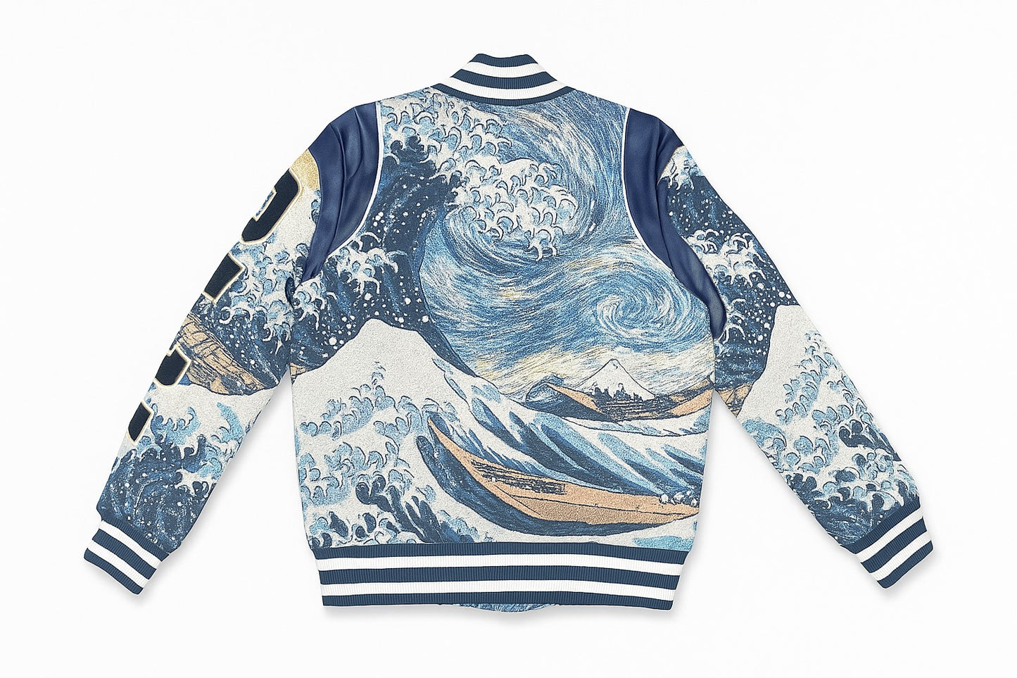 Wave Off Kanagawa Tapestry Jacket - Blue