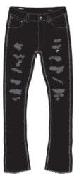 Classic Distressed Stacked Jeans - Black