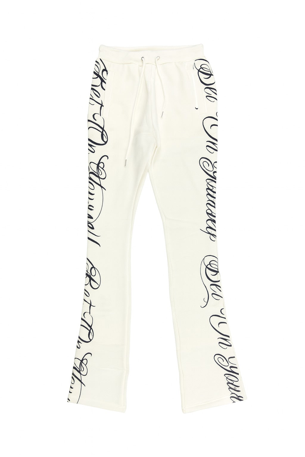 Bet On Yourself Stacked Sweats - Cream