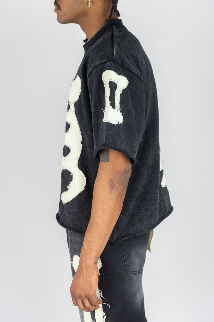 Cropped F.terry W/ Bone Patches Tee - White