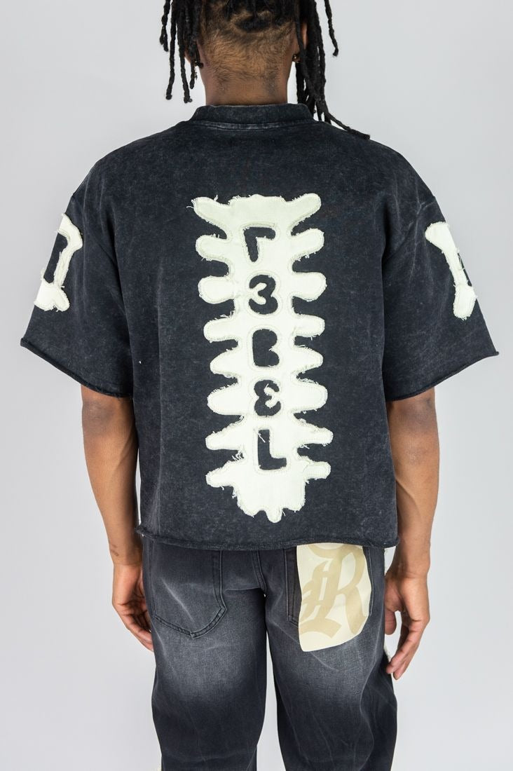 Cropped F.terry W/ Bone Patches Tee - White