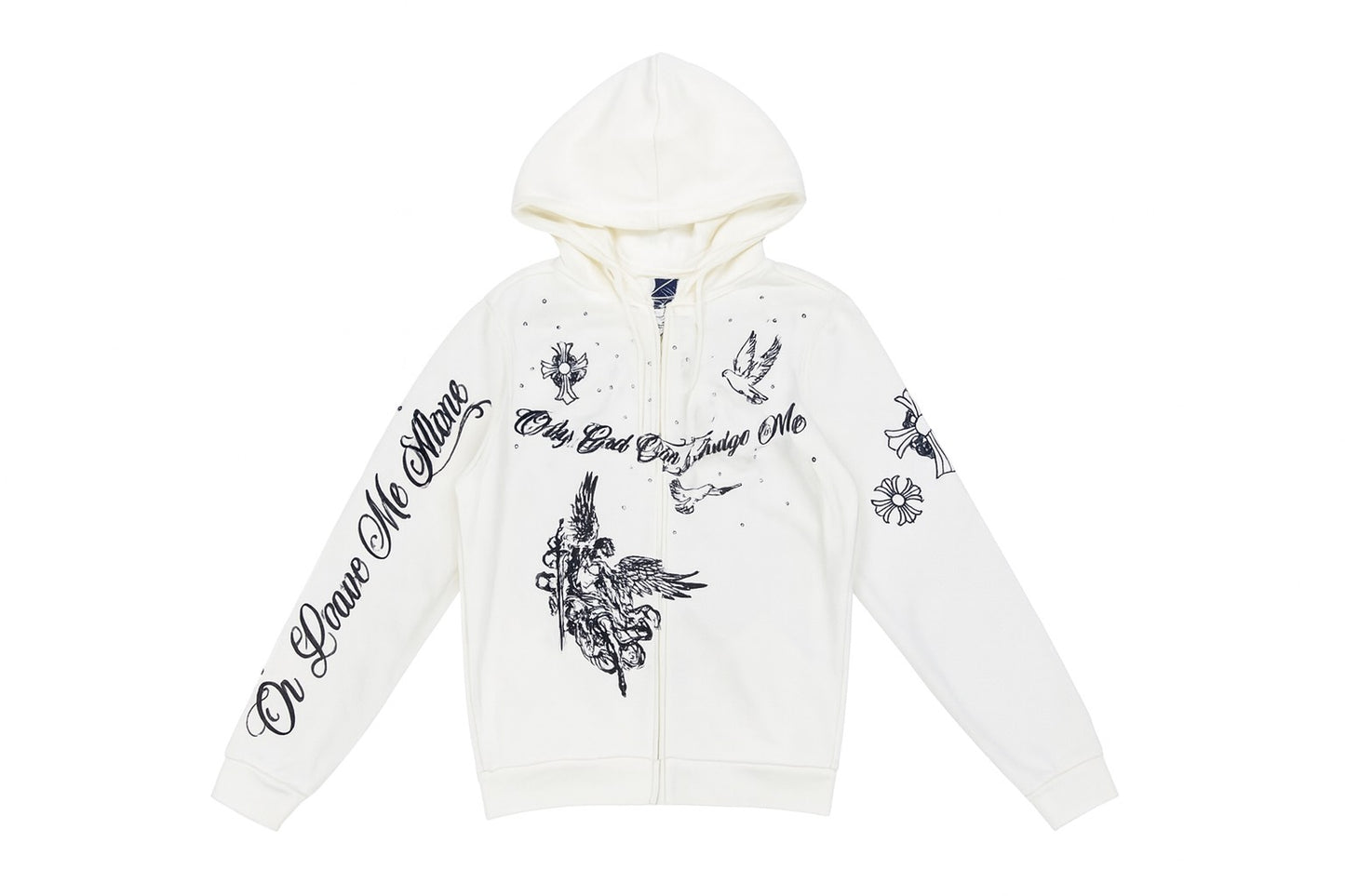 Only God Can Judge Me Zip Up - Cream