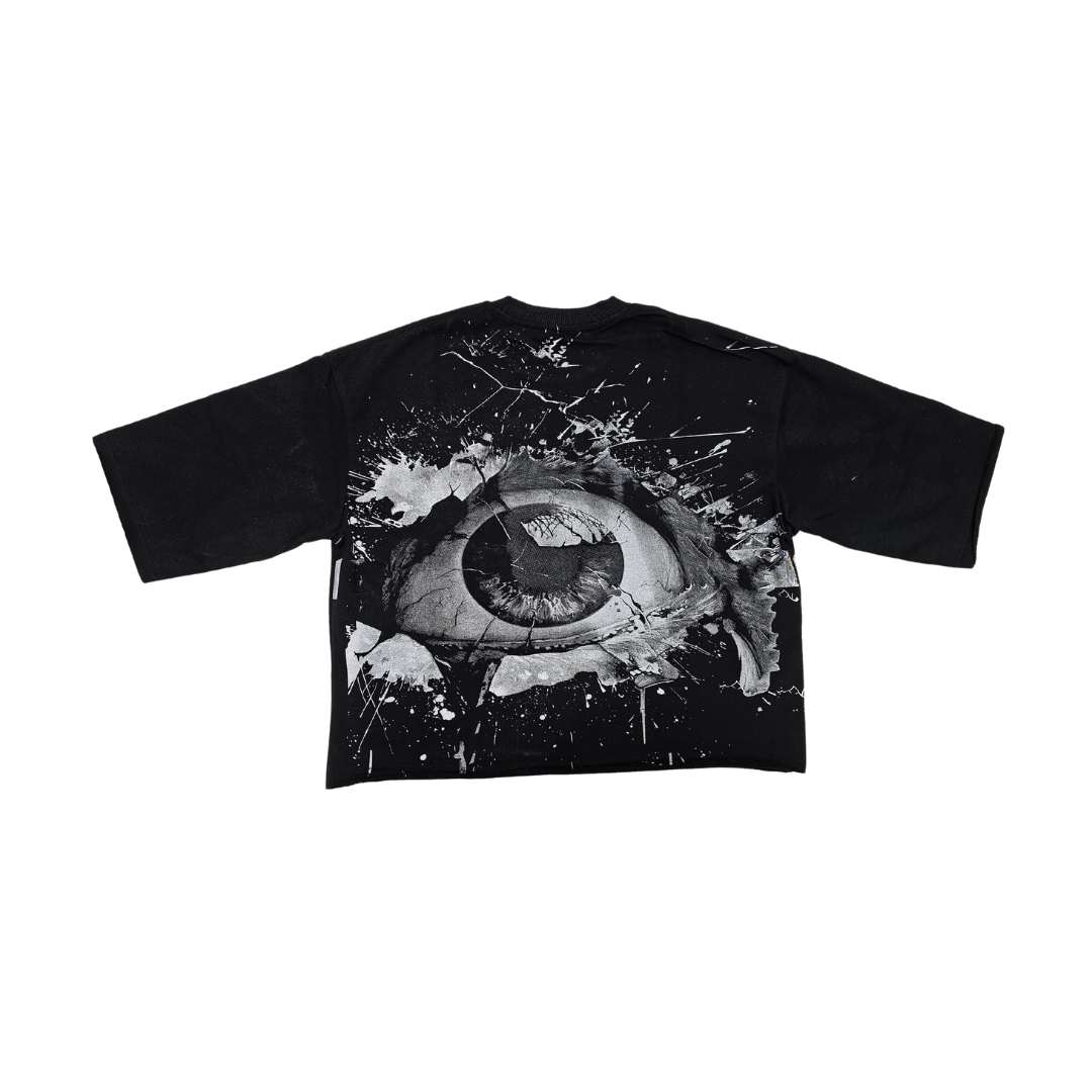 Evil Eye Cropped Tee - Black