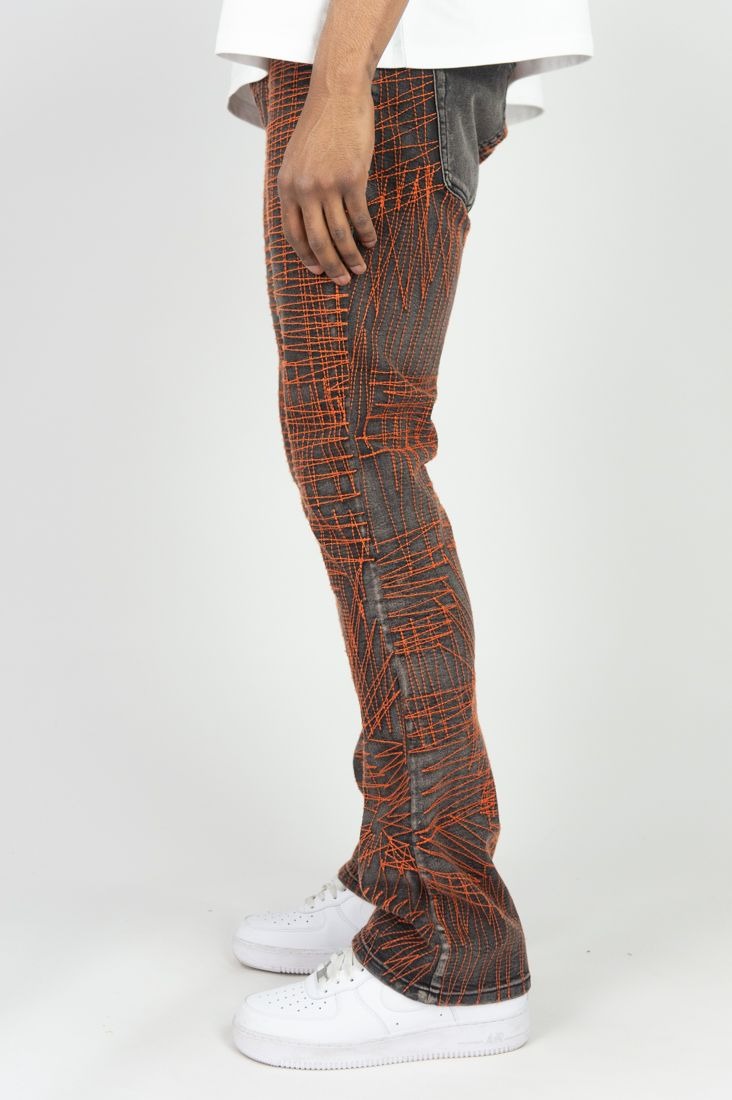 Allover Stitch Stacked Jeans- Vintage
