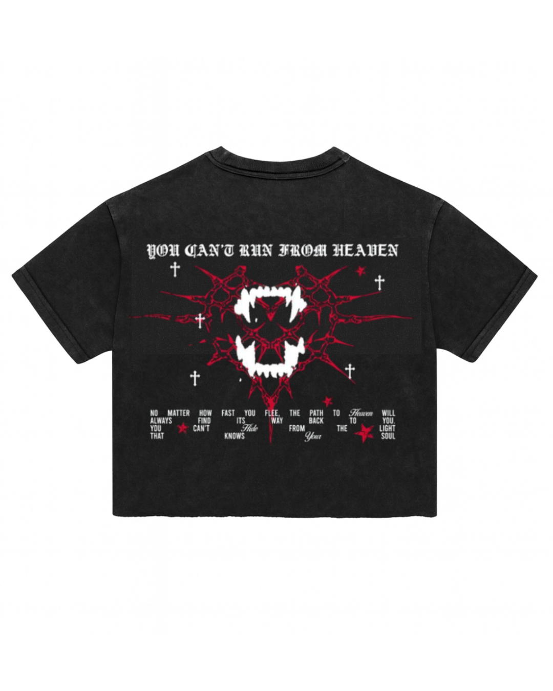 Headen Cropped Tee - Black Acid Wash