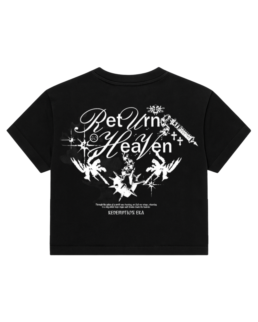 Heaven Cropped Tee - Black