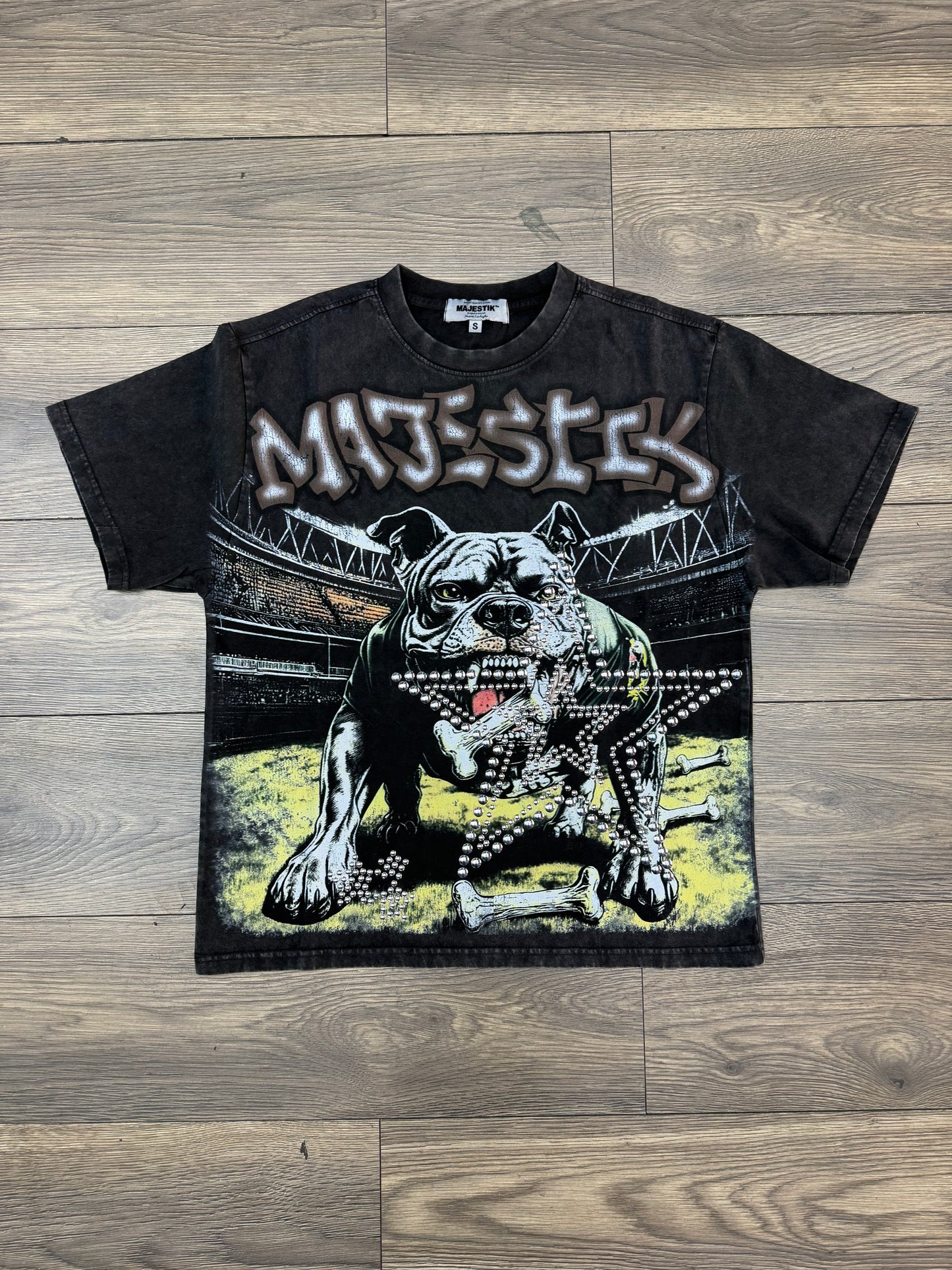 Majestik Lion Bulldog Fitted Tee - Acid Washed