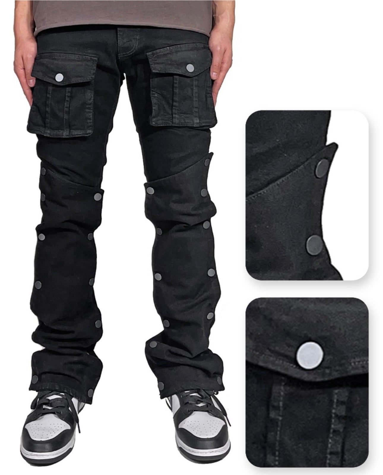 Double Layer Jeans - Black
