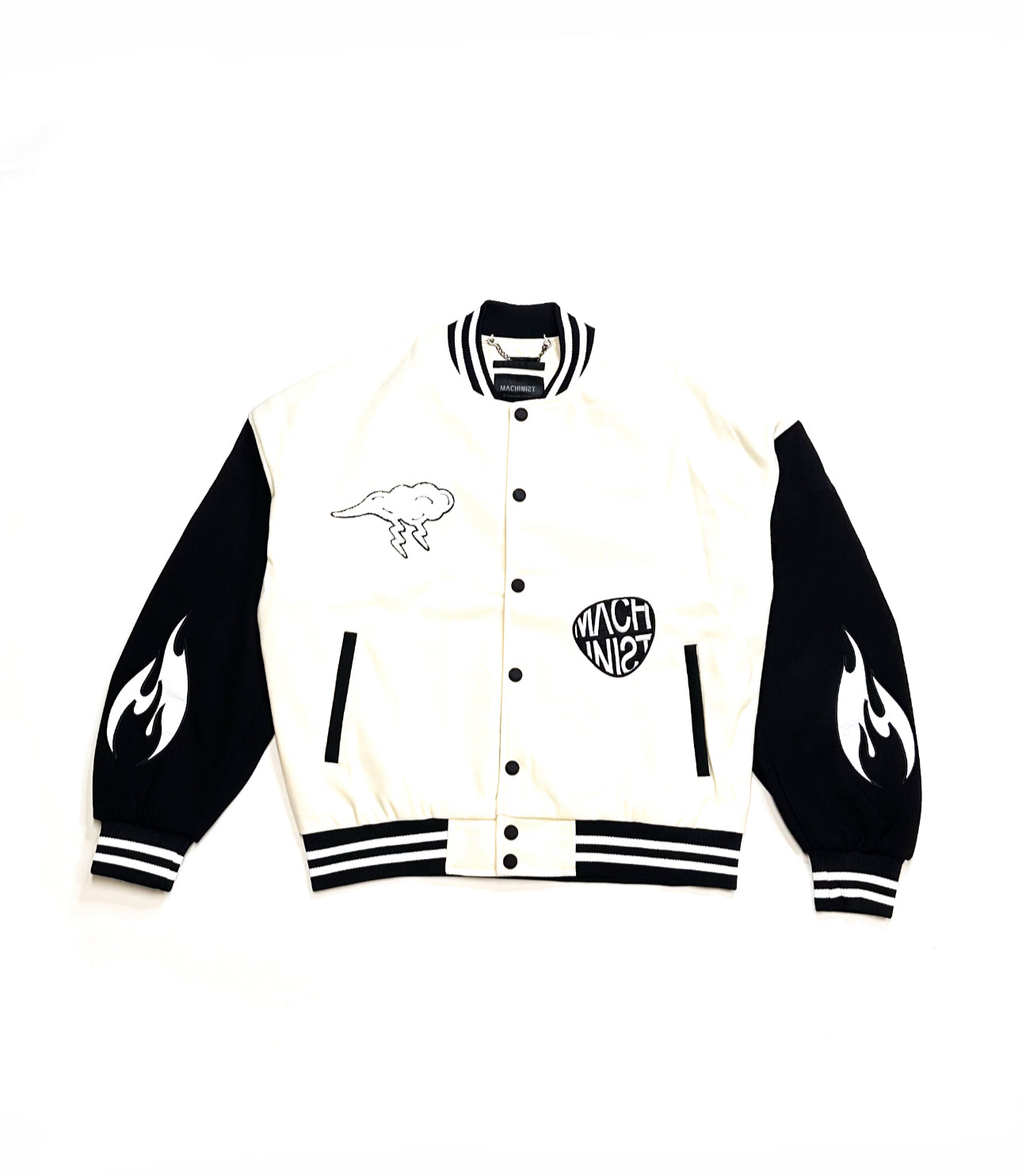 Cold Tone Bomber Jacket - Cream