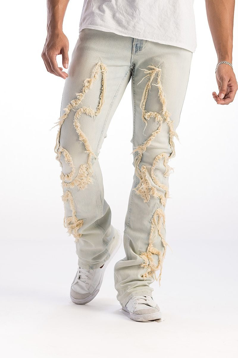 Premium Stack Jeans - Ice Flame
