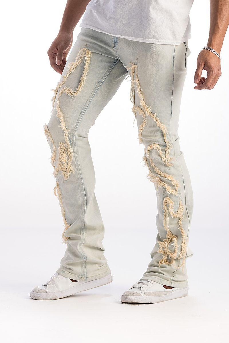 Premium Stack Jeans - Ice Flame