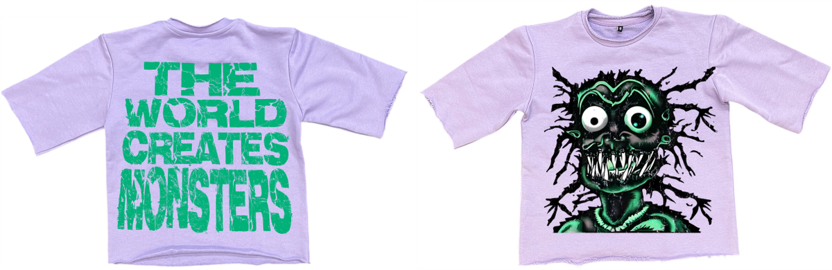 Monsters Mini Crop Top - Purple