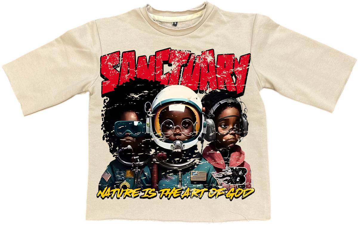 Kids "Sanctuary" Cropped Tee - Off White
