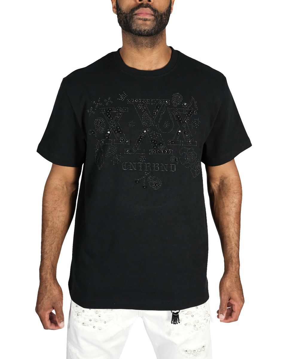 XXX Rhinestone Tee - Black