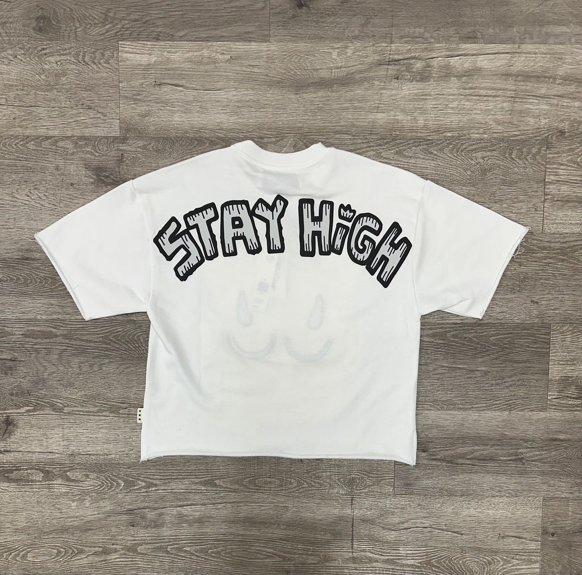 Stay High F-Terry Cropped T-Shirt- White