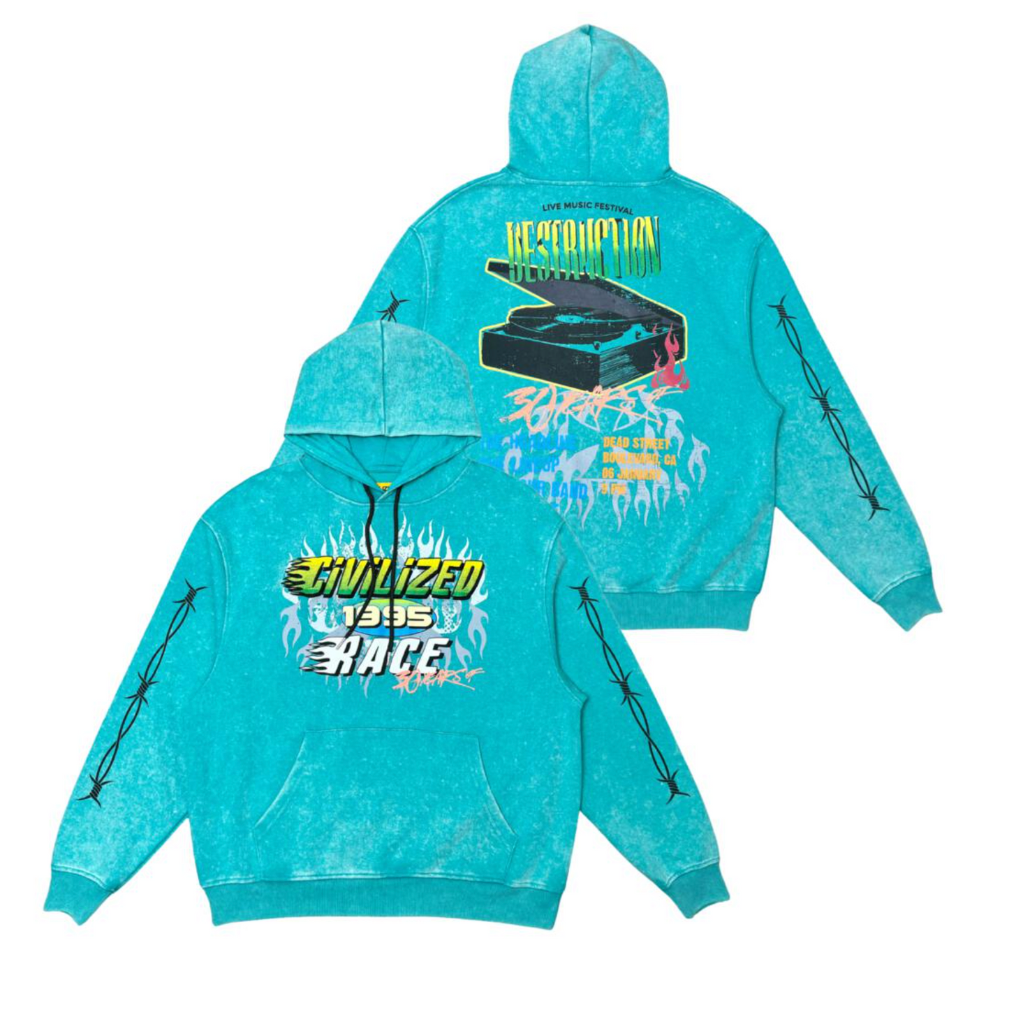 Destruction Race Hoodie - Teal
