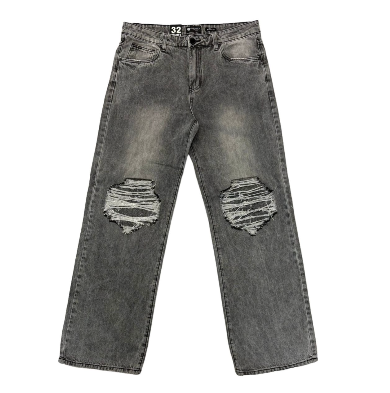 Dark Gray Wash Baggy Fit Jeans