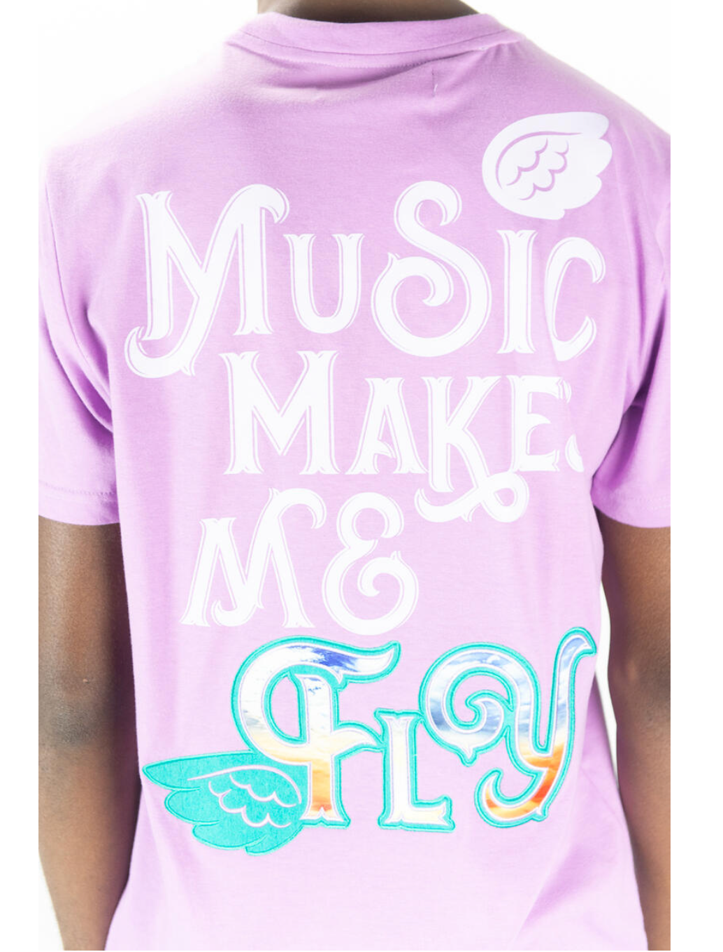 Music Make Me Fly Graphic Tee - LT Violet