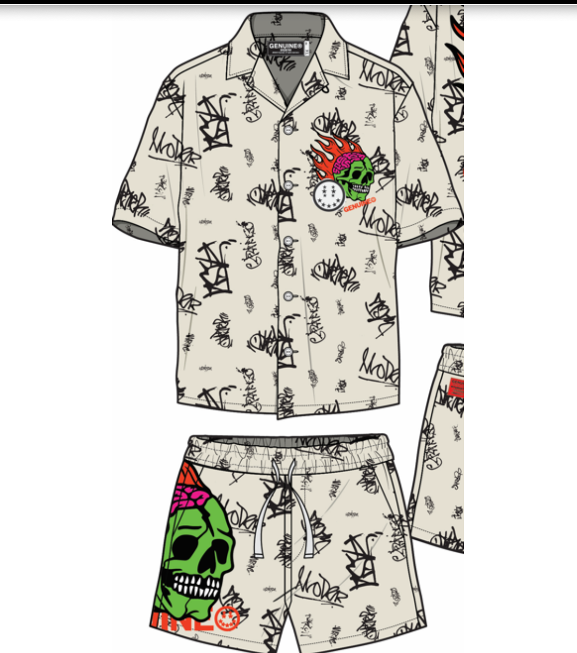 Fire Skull Woven Set - Sand