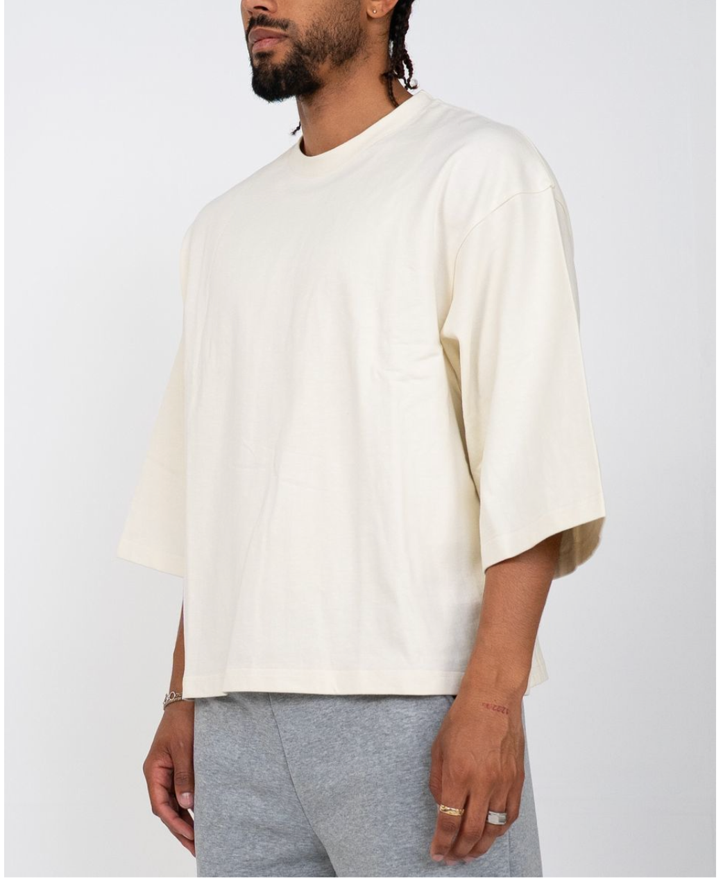 Quarter Sleeve Tee - Cream