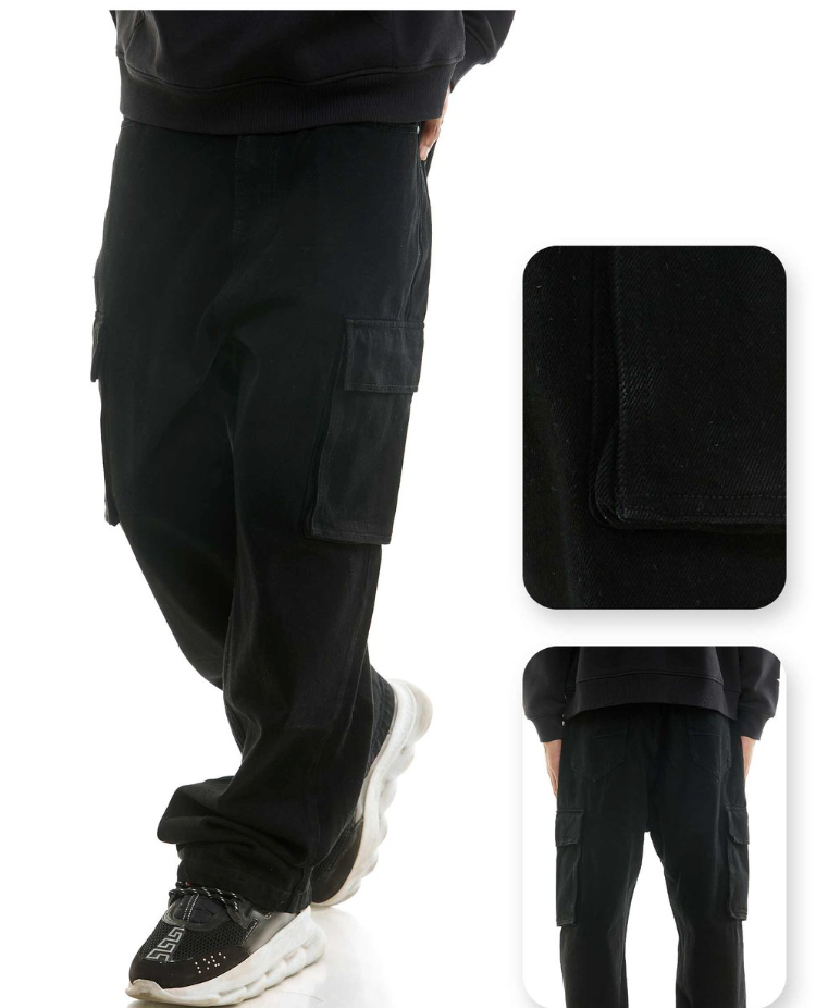 Cargo Jeans - Jet Black