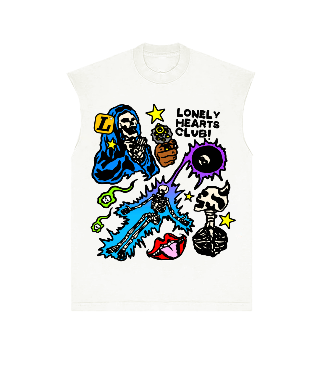 Pain and Pleasure Sleeveless Tee - Off White
