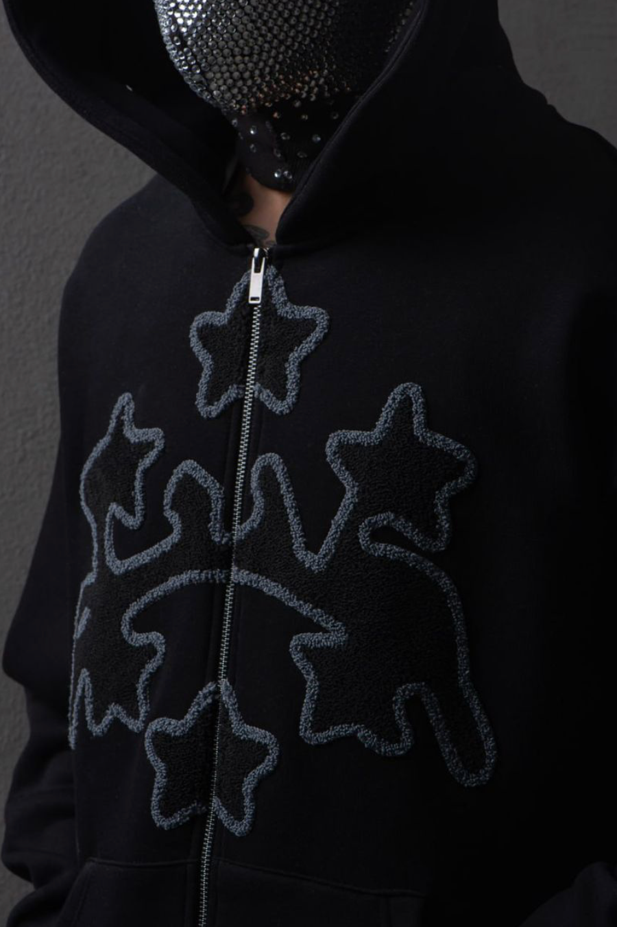 Old Star Zip Hoodie - Black