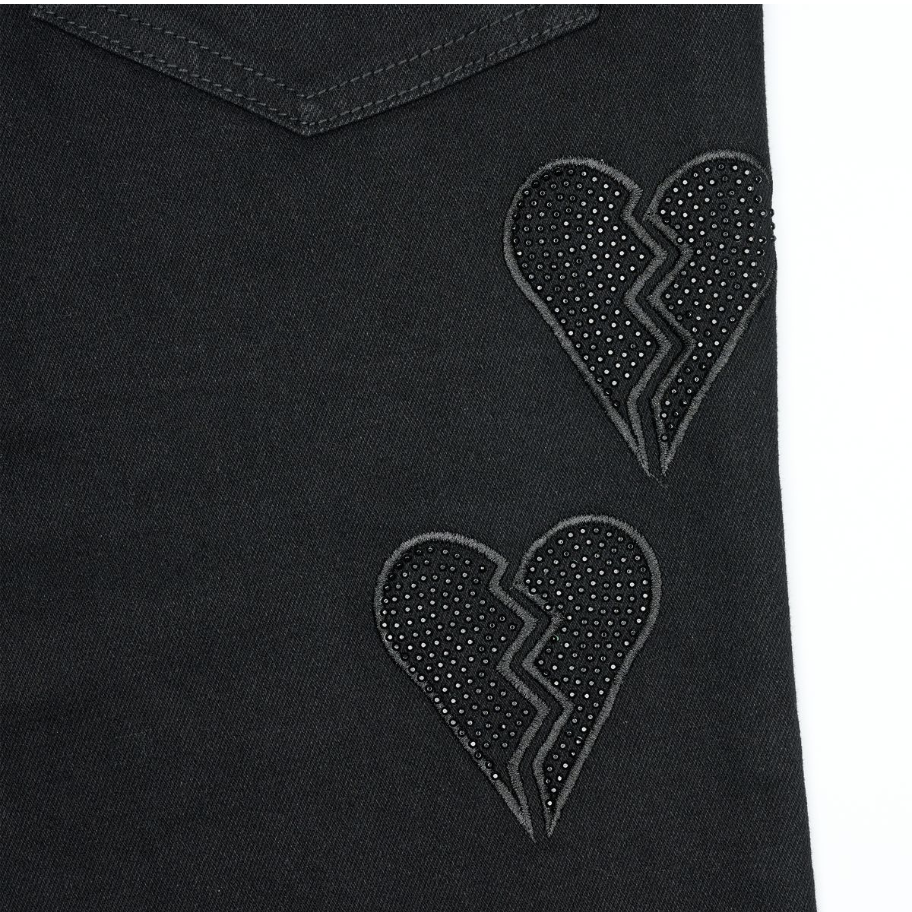 Heartbroken Denim Jeans - Jet Black