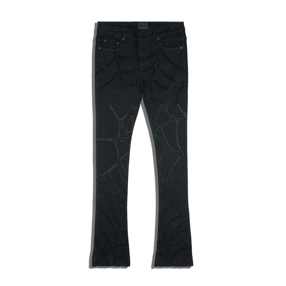 デニム・ジーパン [MIDNIGHT MOVE] Spider Pants (2 COLOR) Wide Jean in Spider Black – 6397
