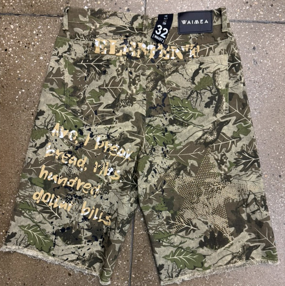 Drop Zone Denim Shorts - Camo