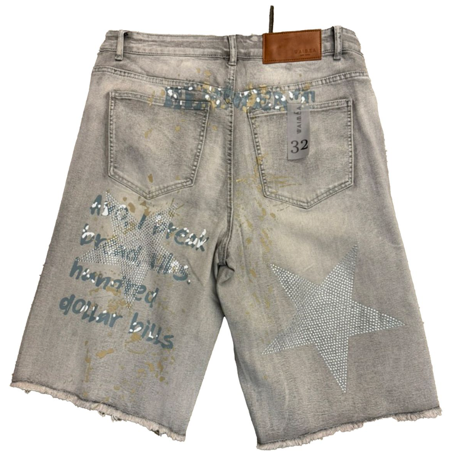 Drop Zone Denim Shorts - Antique Blue
