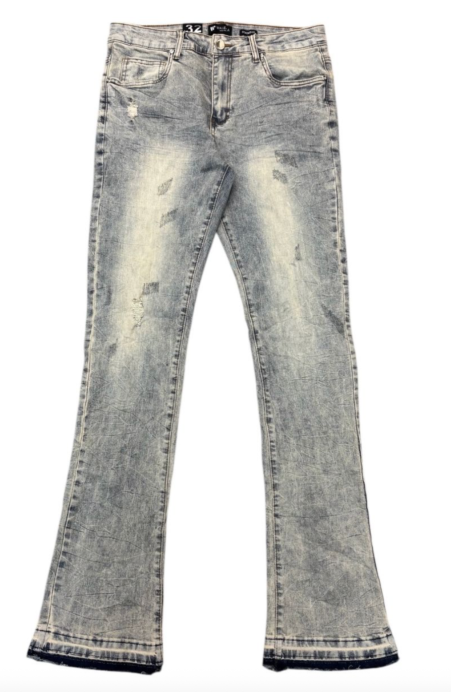 Stacked Flare Denim Jeans - Vintage Wash
