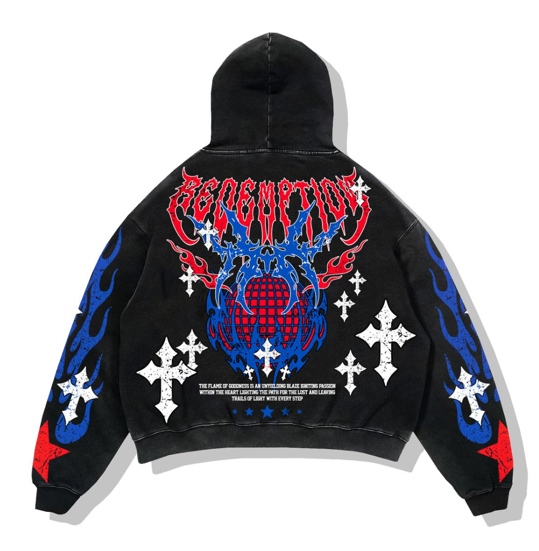Keepers of Faith Hoodie - Black Acid Wash