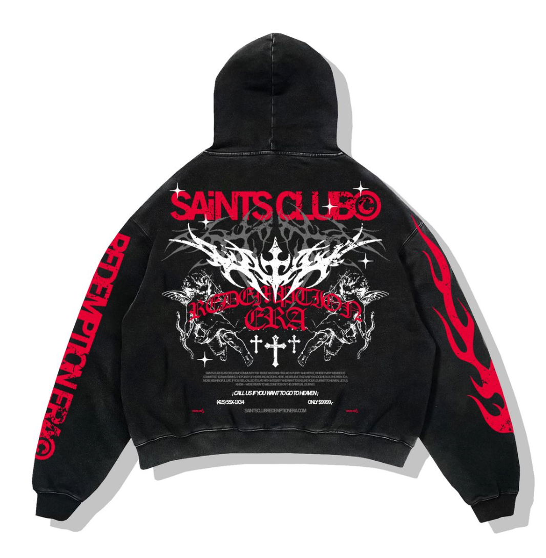 Light Nor Dark Hoodie - Black Acid Wash