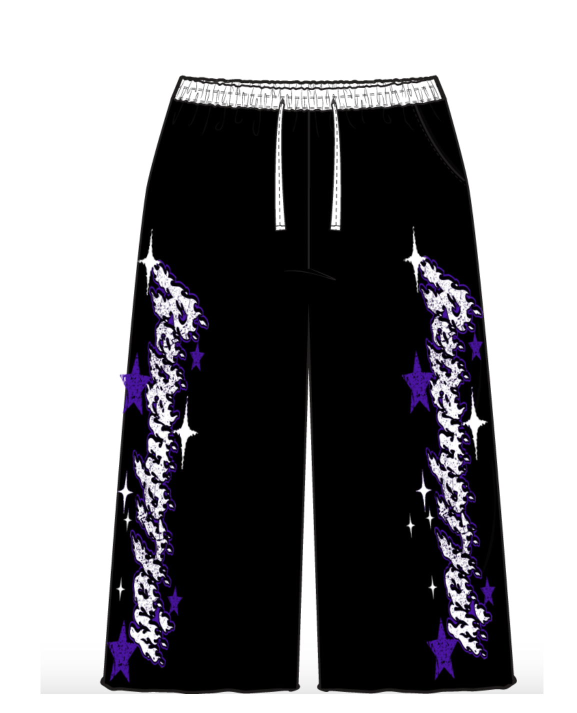 Faith Over Fear Trouser SweatPants - Black Acid Wash