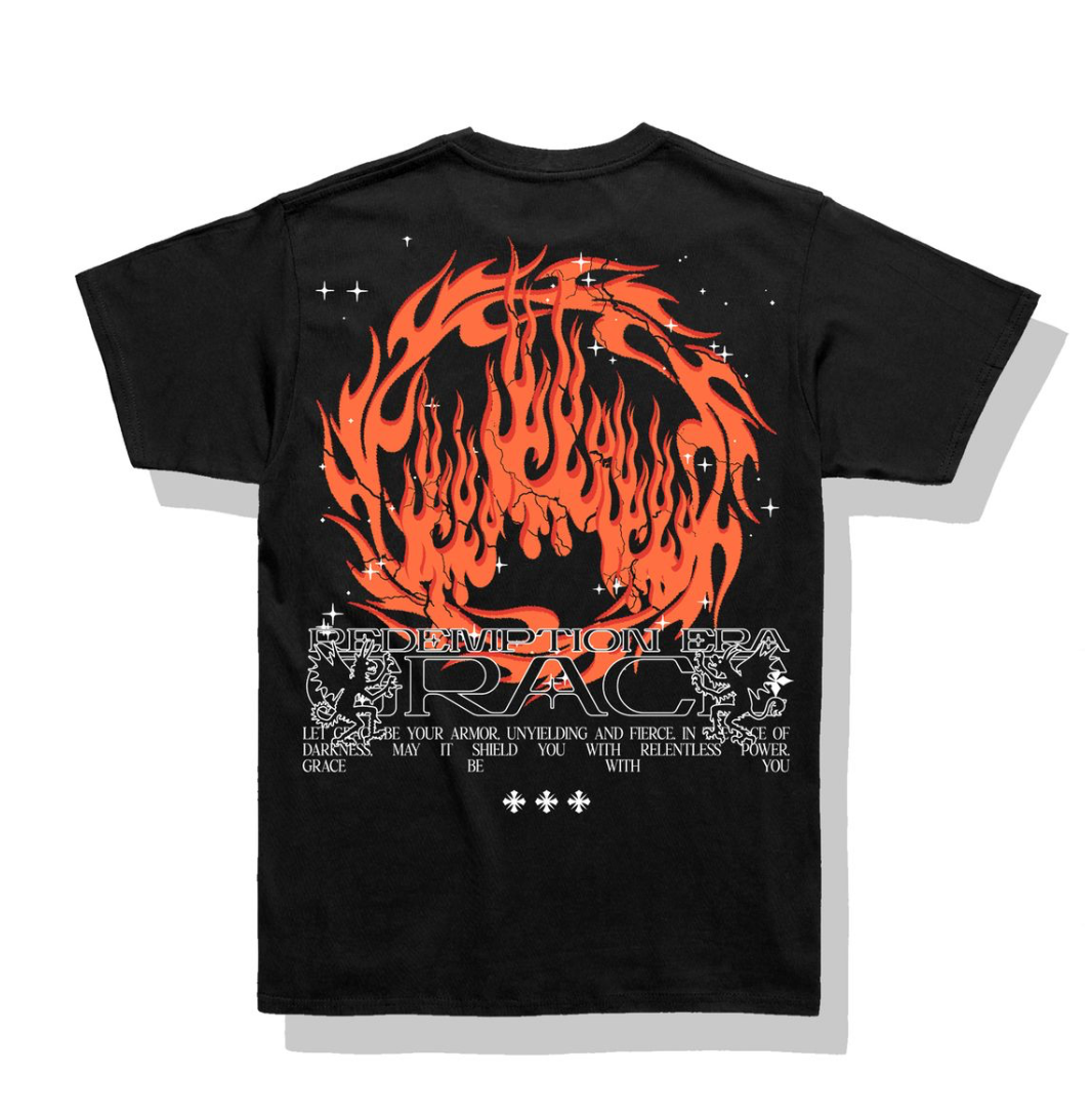 Grace Cropped Tee - Black Acid Wash