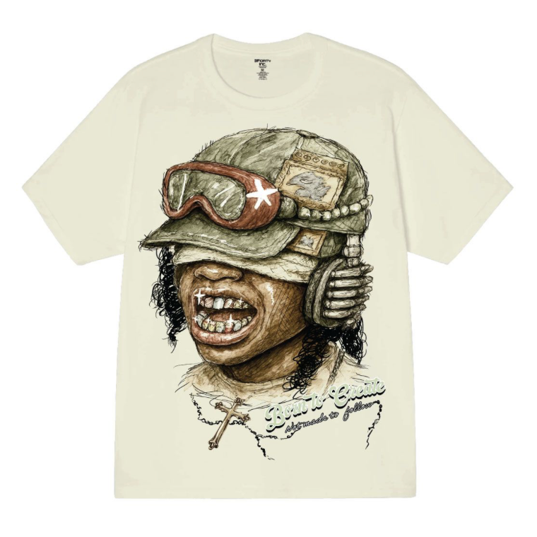 Born to Be Printed Tee - Beige