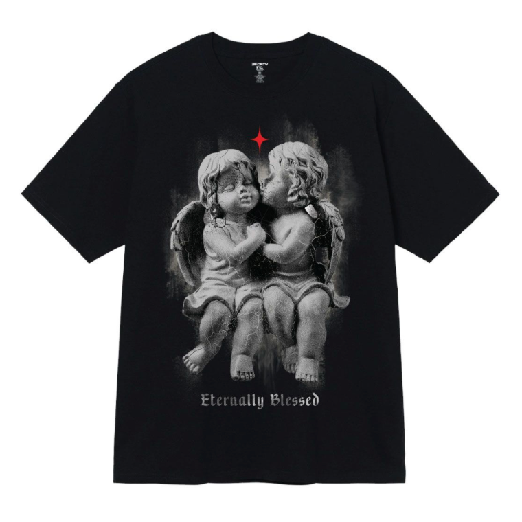 Eternally Blessed Printed Tee - Black