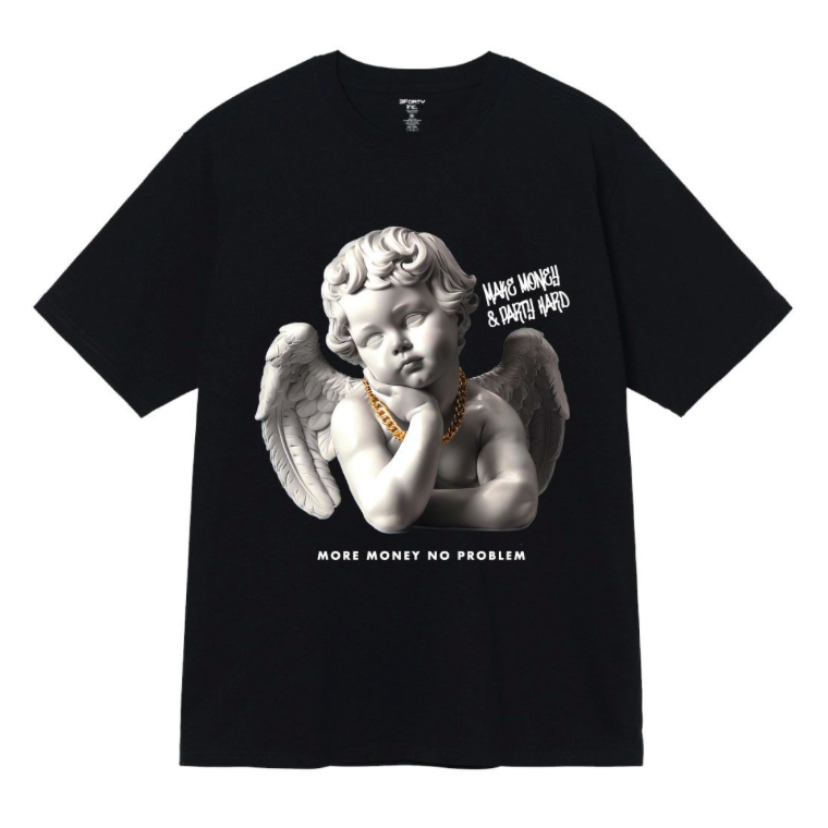 More Money More Problems Printed Tee - Black