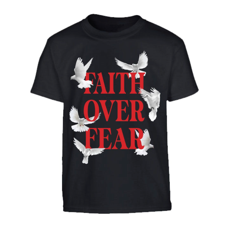 Boys Faith Over Fear Tee - Black