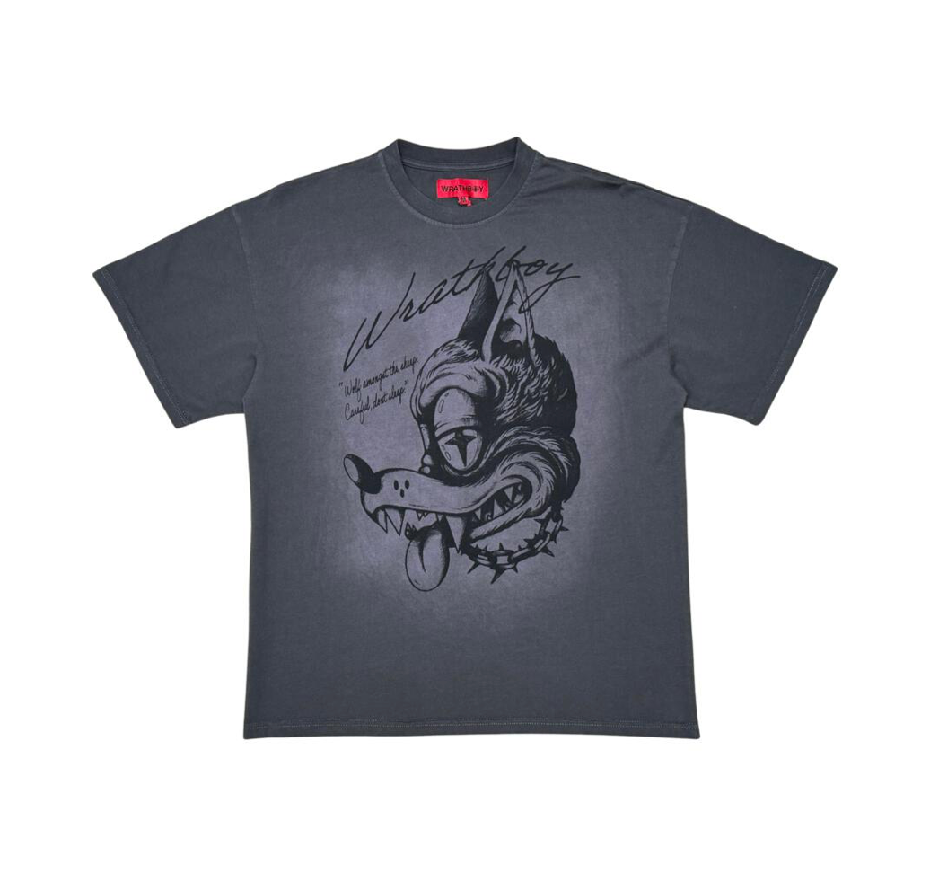 Wolf Head Gothic Tee - Dark Grey