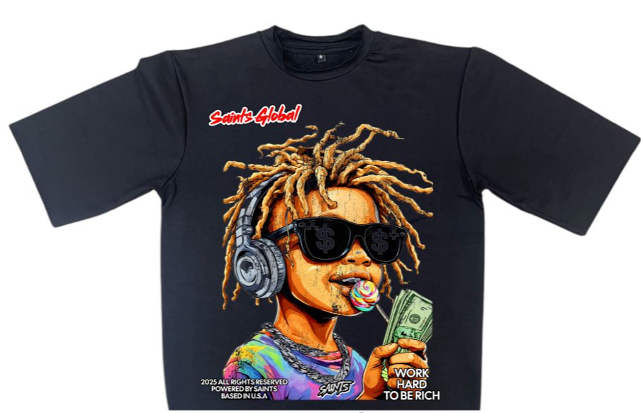 Never Runs Out Kids Cropped Tee - Black
