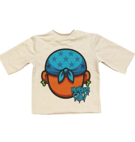 Members Only Kids Cropped Tee - Khaki