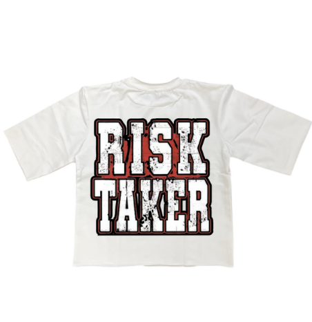 Risk Taker Kids Cropped Tee - Off White