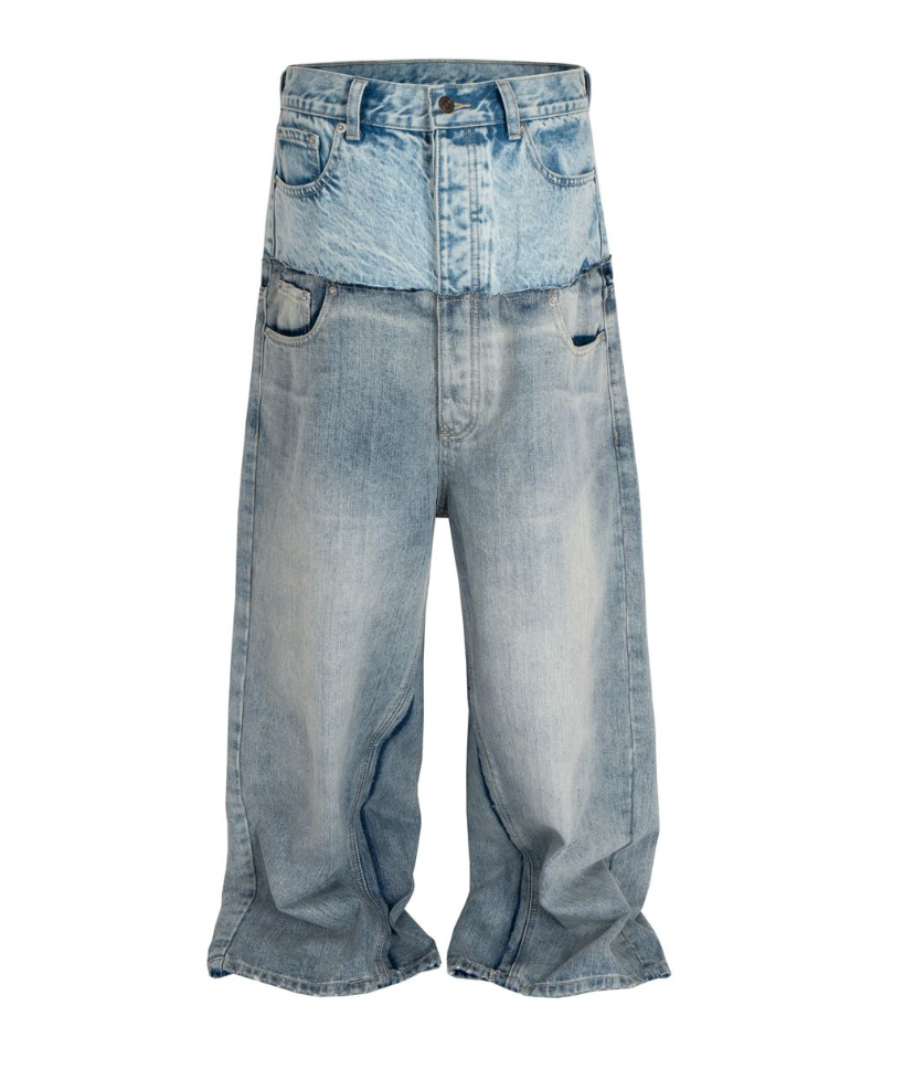 Widebody Double Denim Jeans - Light Wash