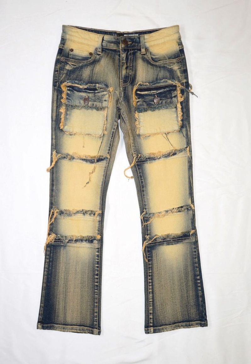 Kids Stretch Stacked Denim Jeans - Dark Indigo