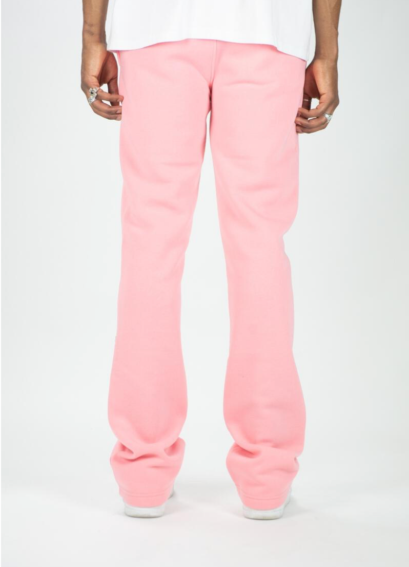 Stacked Fleece Pants - Pink