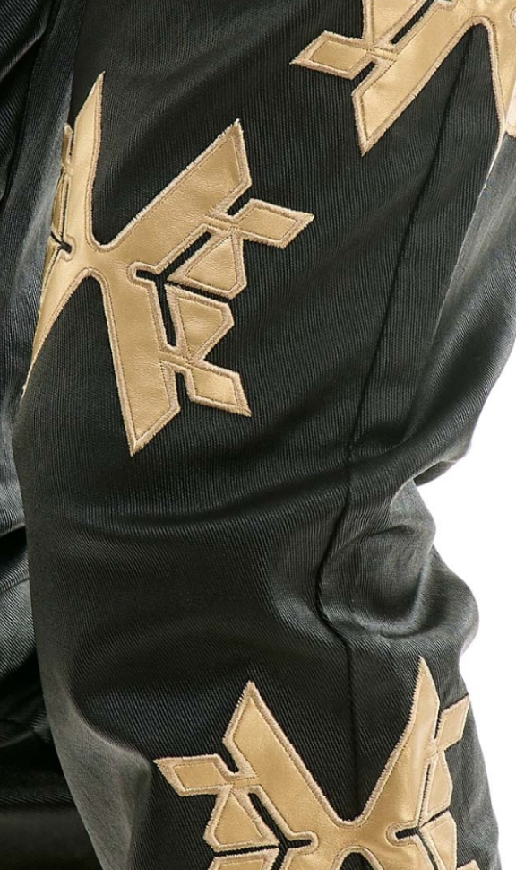 Logo Skinny Flare Stacked Fitted Jeans - Black/Gold