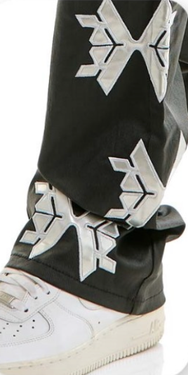 Logo Skinny Flare Stacked Fitted Jeans - Black/Silver