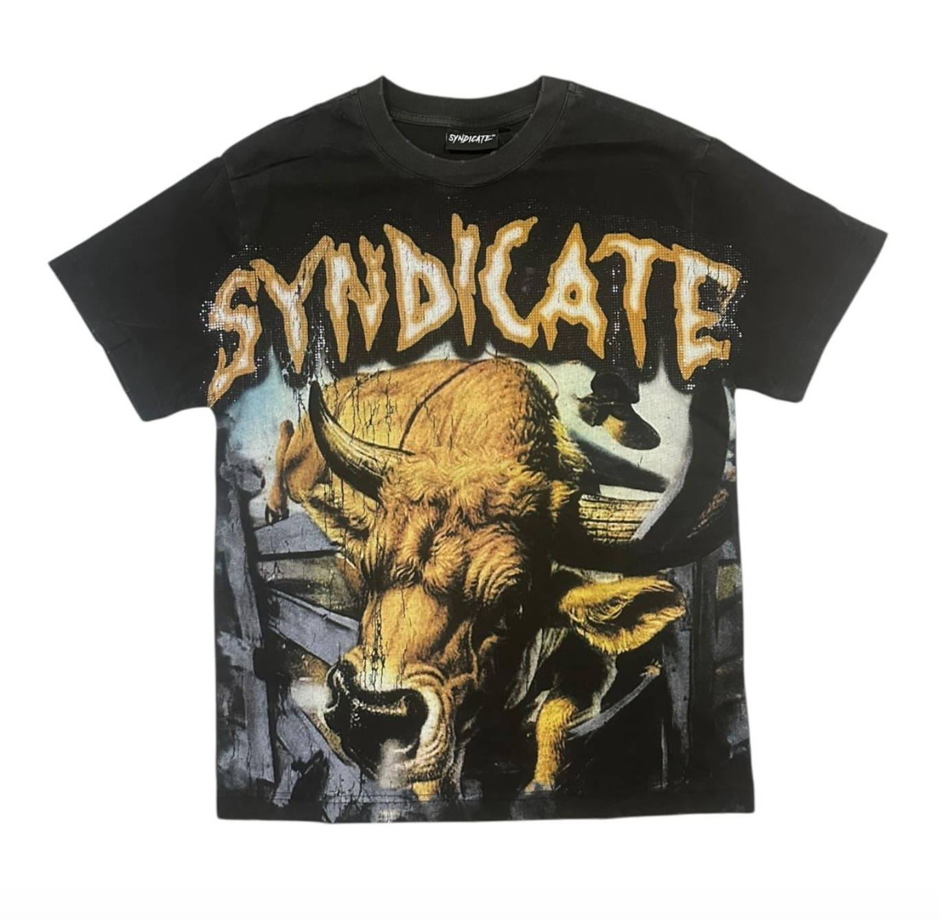 Bull Graphic Tee - Black Wash